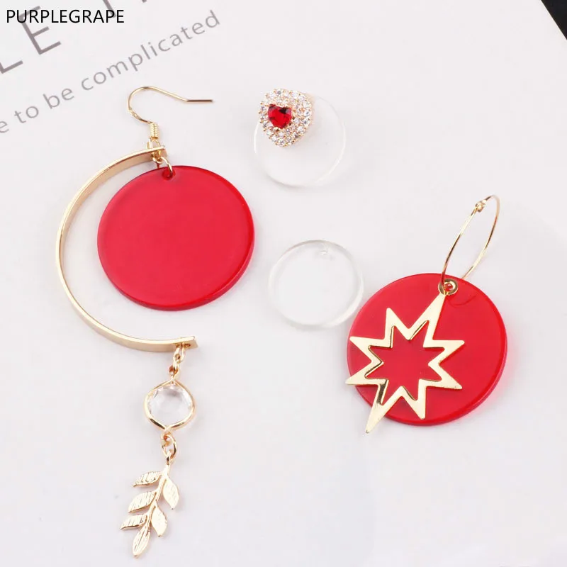 

DIY Jewelry Earrings Material Pendant Accessories Japanese and Korean Fashion Acetate Disc Minimalist 10 pcs