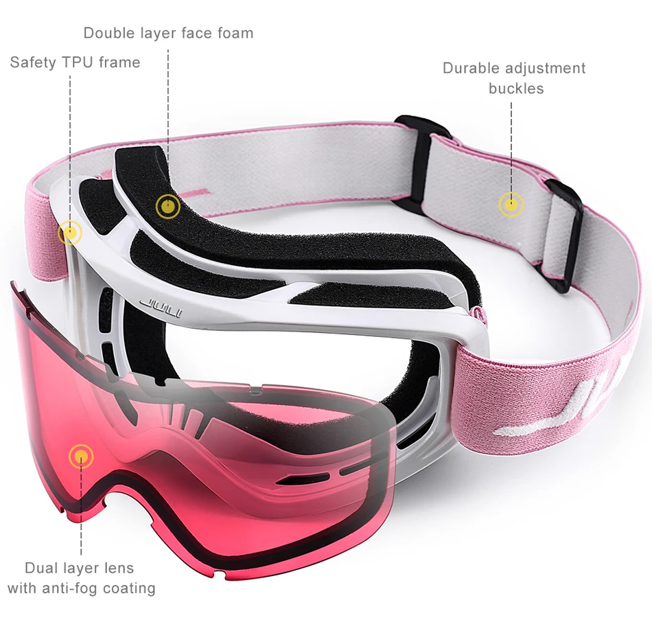 Лыжные очки, снежные виды спорта сноуборд над очками очки с анти-туман УФ-защитой двойные линзы для мужчин женщин и молодежи снегоход