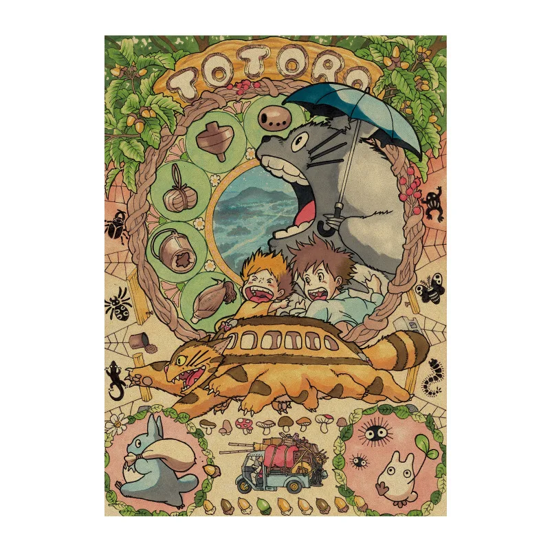 1507 Miyazaki Hayao комикс/Тоторо набор/крафт бумага/настенные наклейки/плакат | Отзывы и видеообзор