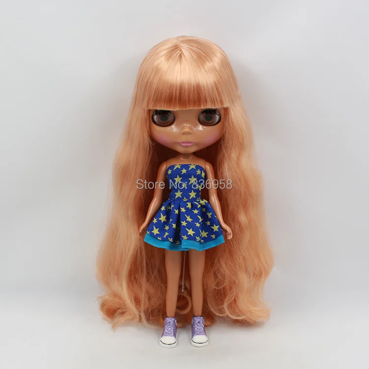 

Nude Doll For Series No .300BL2240 bangs Long Curly flaxen hair back skin Suitable For DIY Change Toy For Girls