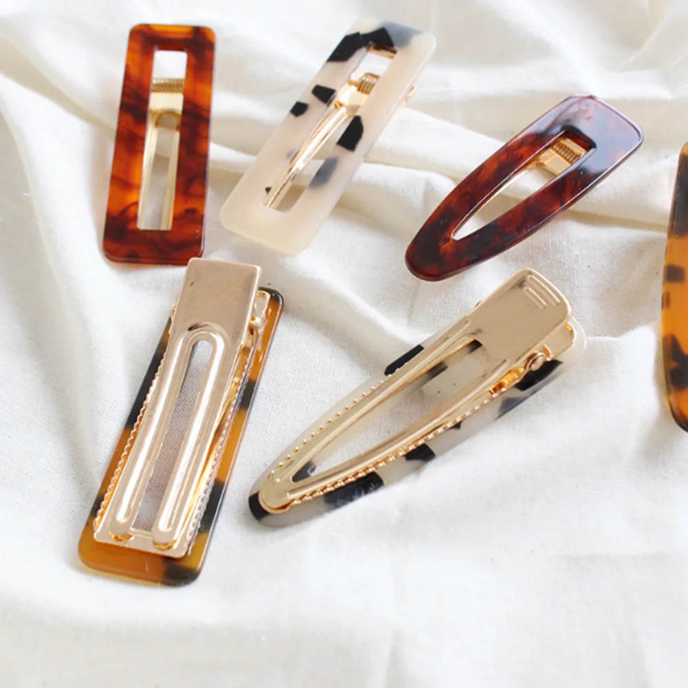 1 pc Women Japan Acetate Hair Accessories Geometric Leopard Hairpin Hair Clips Vintage BB Clips Barrettes Headwear Fashion 1 pc Women Japan Acetate Hair Accessories Geometric Leopard Hairpin Hair Clips Vintage BB Clips Barrettes Headwear Fashion