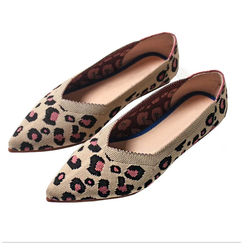 New Spring Women Flats Shoes Leopard Print Women Shoes Casual Single Shoes Ballerina Women Shallow Mouth Shoes SA65