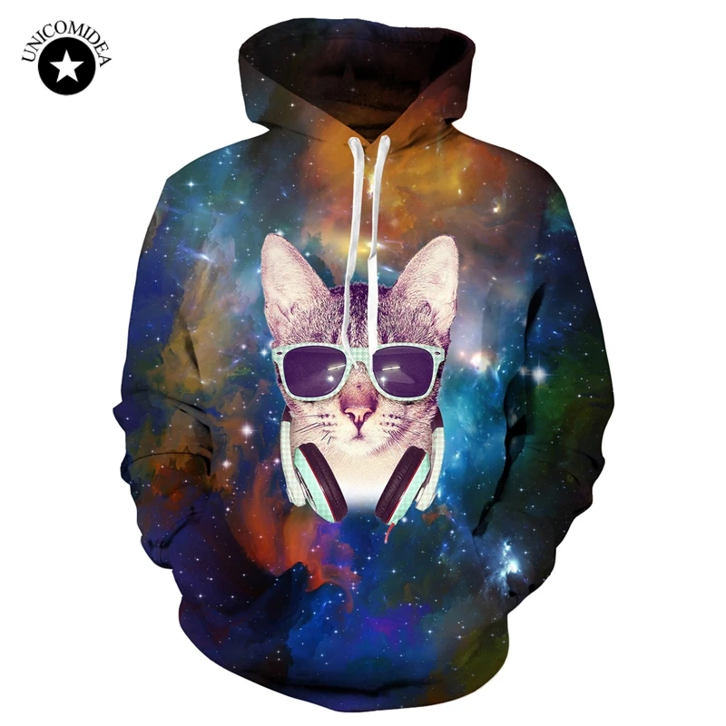 Space Galaxy Cat Printed Hoodies 3d Sweatshirts Men Women Hoodie Casual