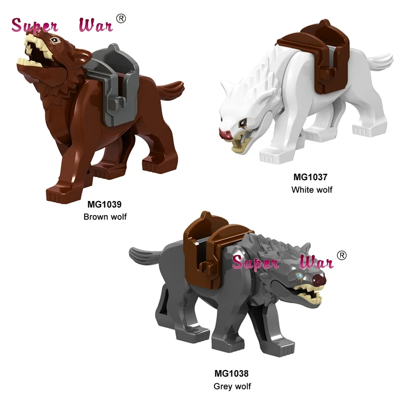

Single Wolf Movie Medieval Knight Lord of the Rings of Gondor Spear Model building blocks bricks toys