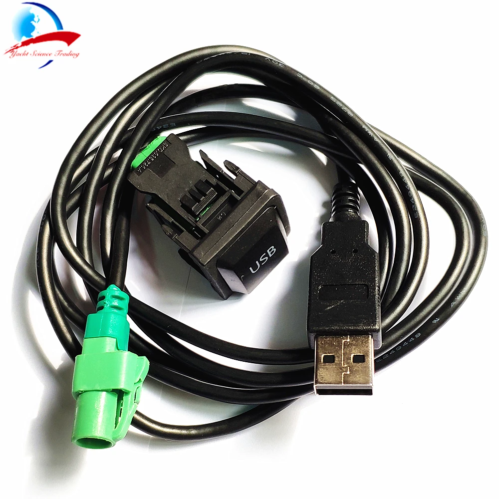 

1Pcs USB Switch Button Cable+Adapter For VW Scirocco GOLF JETTA CD Player Radio