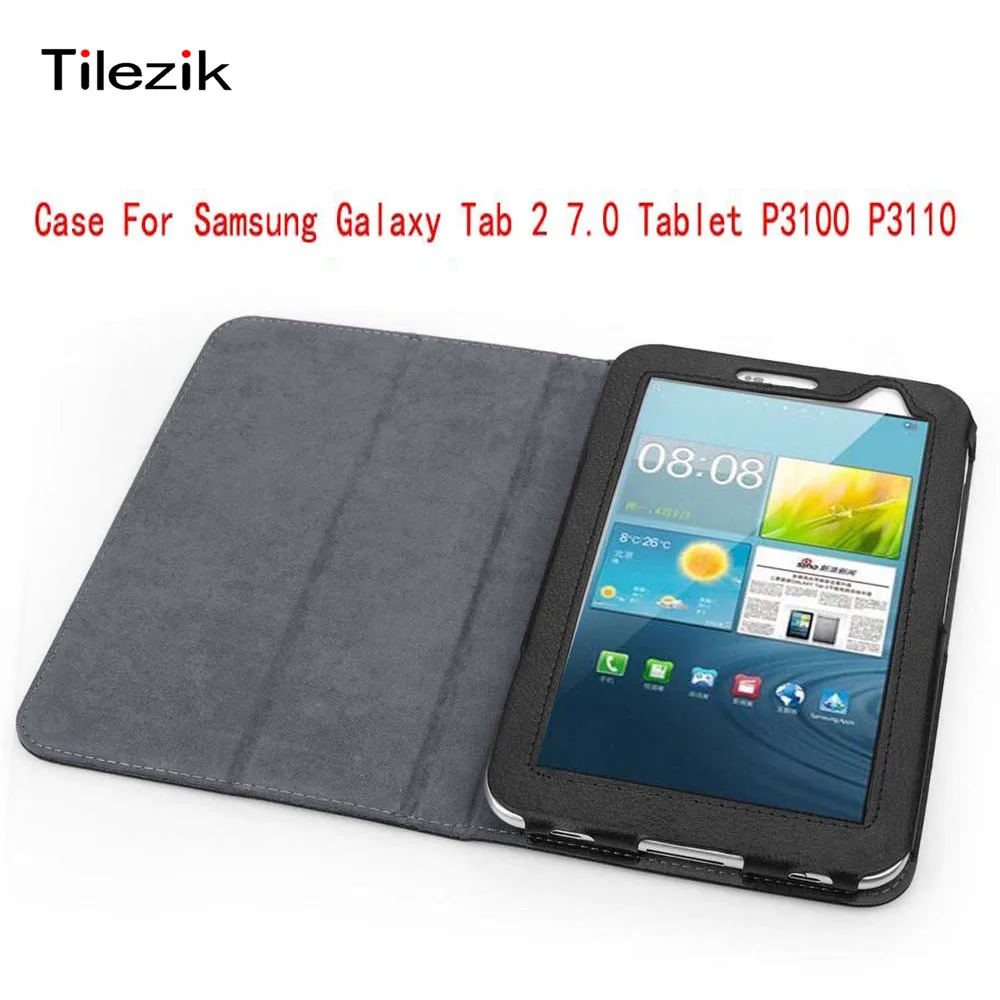 Real Sale Striped Folio Leather Case Cover Stand for Samsung Galaxy Tab 2 7.0 Smart Wifi 3g Gt