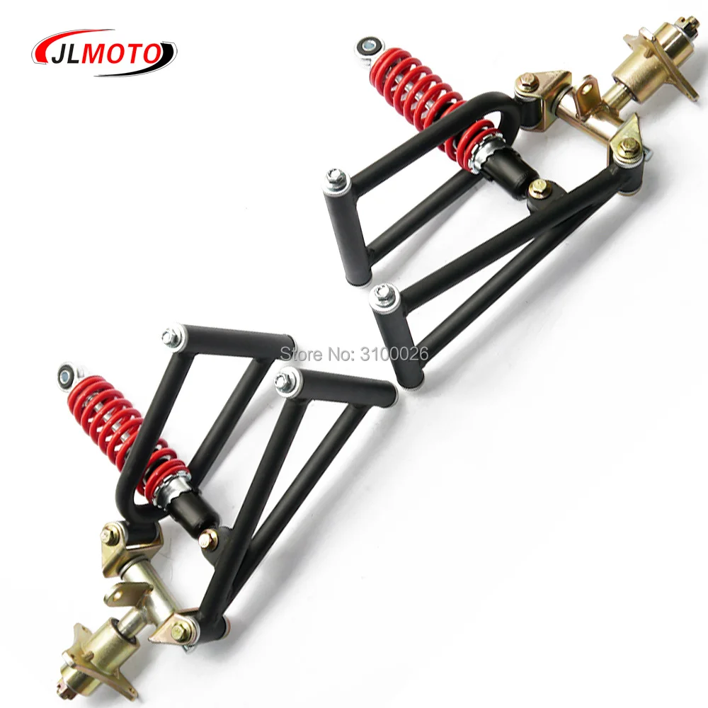 1Set 285mm Suspension Swingarm A Arm Steering Strut Knuckle Spindle with Wheel Hub Fit For DIY 50cc Buggy electric ATV UTV Parts 1Set 285mm Suspension Swingarm A Arm Steering Strut Knuckle Spindle with Wheel Hub Fit For DIY 50cc Buggy electric ATV UTV Parts