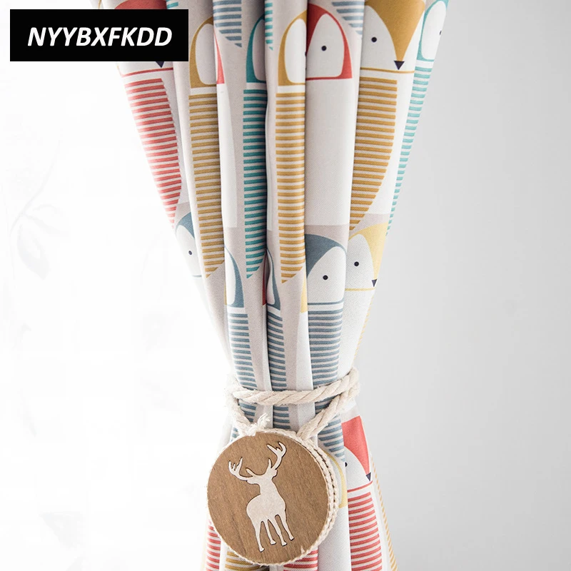 

Cartoon Owl Printed Kids Curtain Fabric Home Decoration For Bedroom Living Room Window Balcony Blackout Curtain Panel Drapes