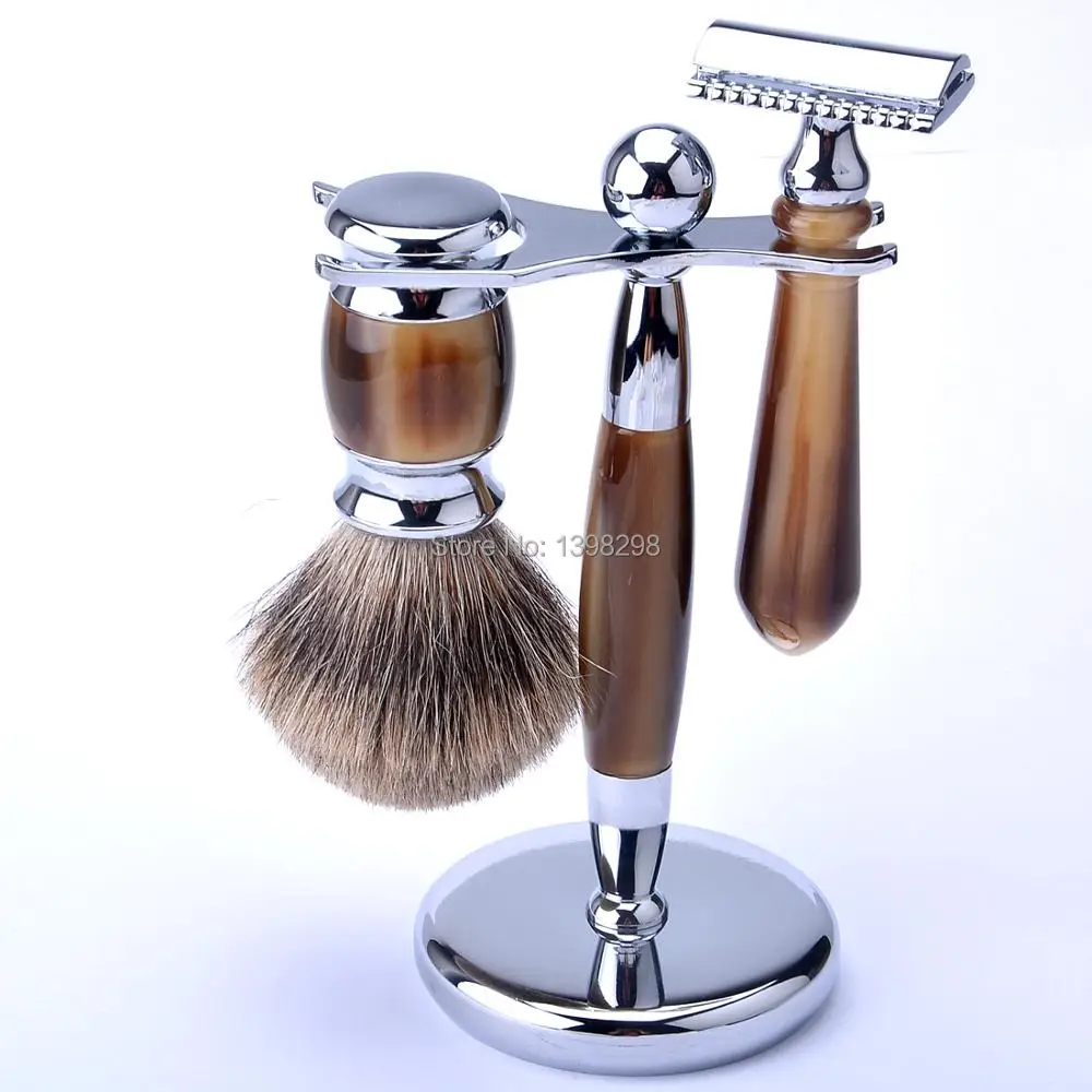 

badger hair shaving razor kit safety razor double ege razor shaving brush kit professional shaving kit