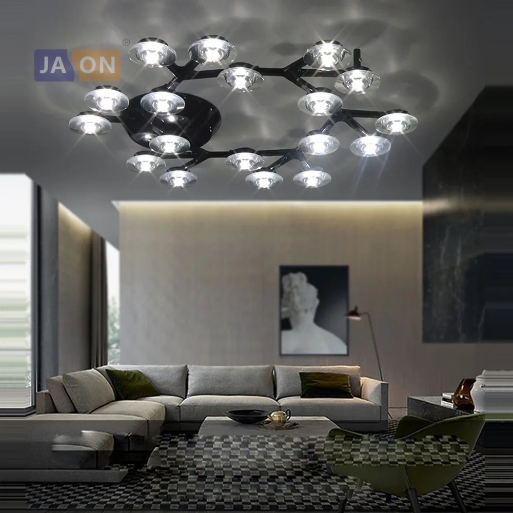 Us 135 59 9 Off Led Postmodern Iron Acrylic Stars White Black Led Lamp Led Light Ceiling Lights Led Ceiling Light Ceiling Lamp For Dinning Room In