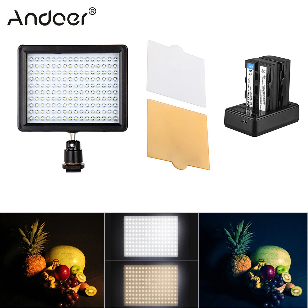 Светодиодный светильник для камеры Andoer W160 фото и видеокамеры Canon