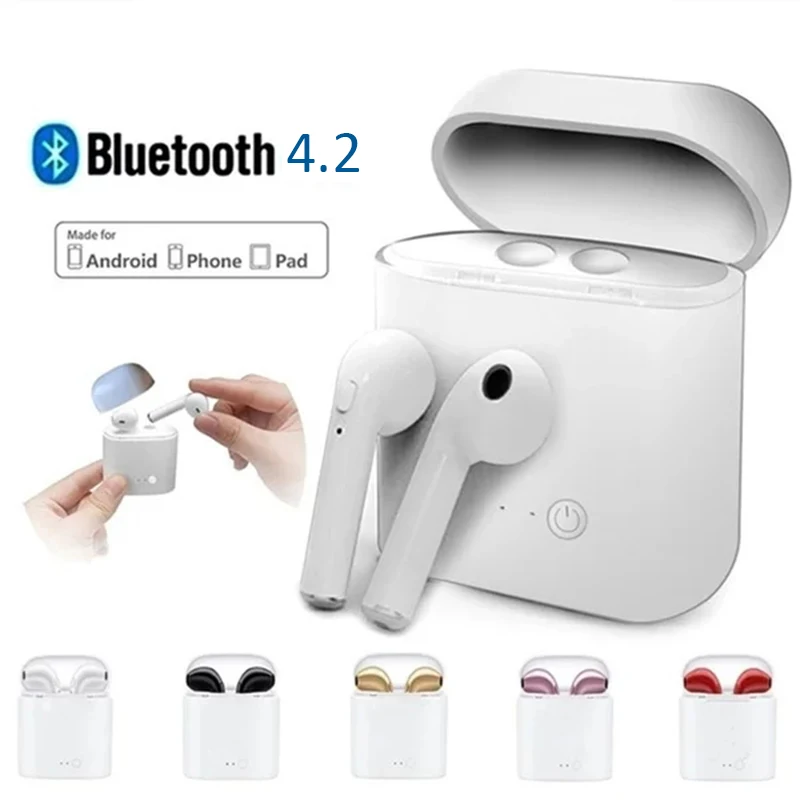 

Fashion I7S TWS Mini Wireless Bluetooth Earphone Music Sport Headset In-ear Earbud Hands-free Earpiece Holiday DIY Decorations