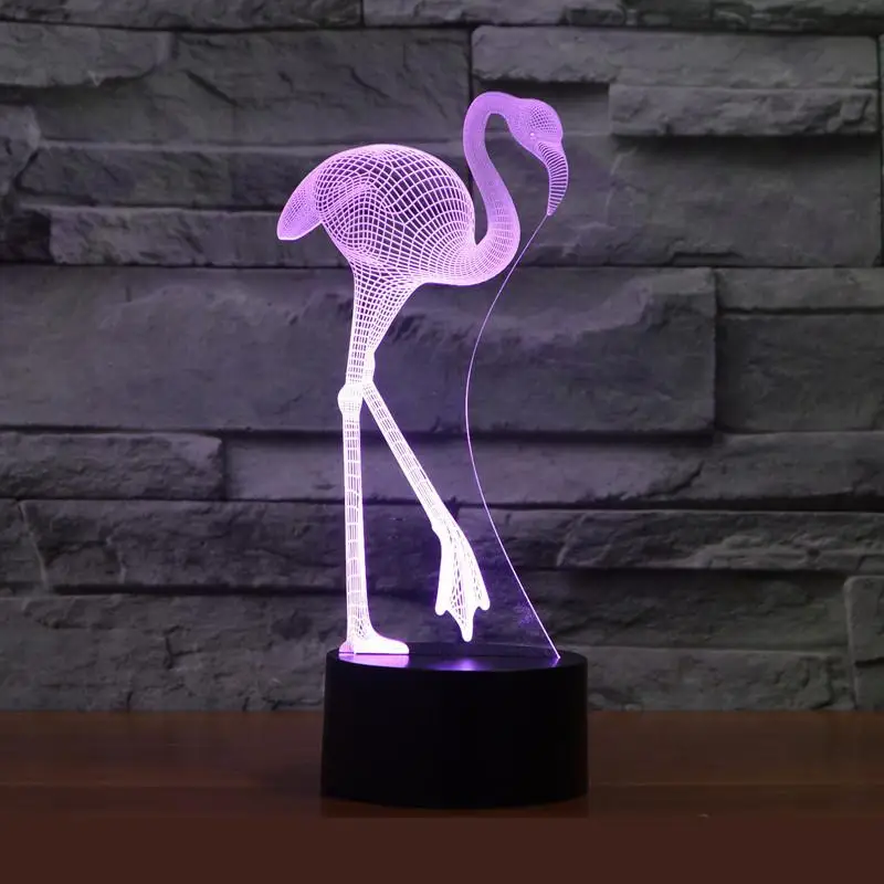 Подарок на Хэллоуин 3d ночной светильник Luminaria Flamingo Светодиодная лампа внешний