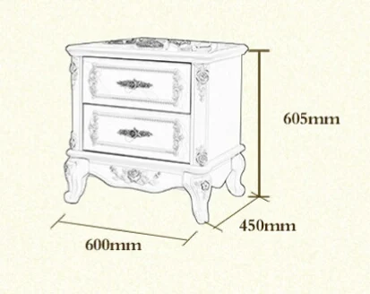 Тумбочки для спальни мебель для дома твердая деревянная тумбочка с двумя ящиками прикроватный столик mesita de noche 60,5*60*45 см