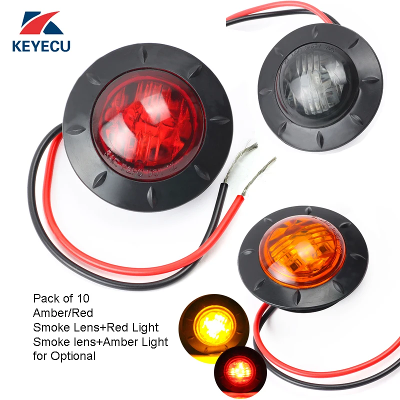 YUK 10 Pcs 3.8" 6 LED Side Led Arker Trailer Arker Lights For Trucks