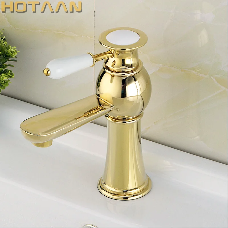 Free Shipping New arrival Bathroom gold Basin Faucet Gold finish Brass Mixer Tap with ceramic torneiras para banheiro YT-5056 Free Shipping New arrival Bathroom gold Basin Faucet Gold finish Brass Mixer Tap with ceramic torneiras para banheiro YT-5056