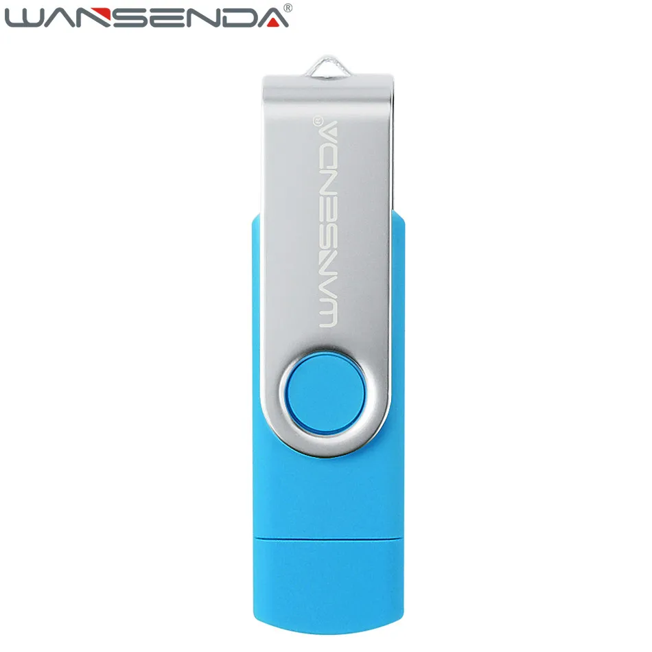 Wansenda USB 2,0 Смартфон Android OTG USB флеш-накопитель для Android/PC карта памяти 8 ГБ 16 ГБ 32 ГБ 64 Гб 128 ГБ 256 ГБ - Цвет: Light Blue