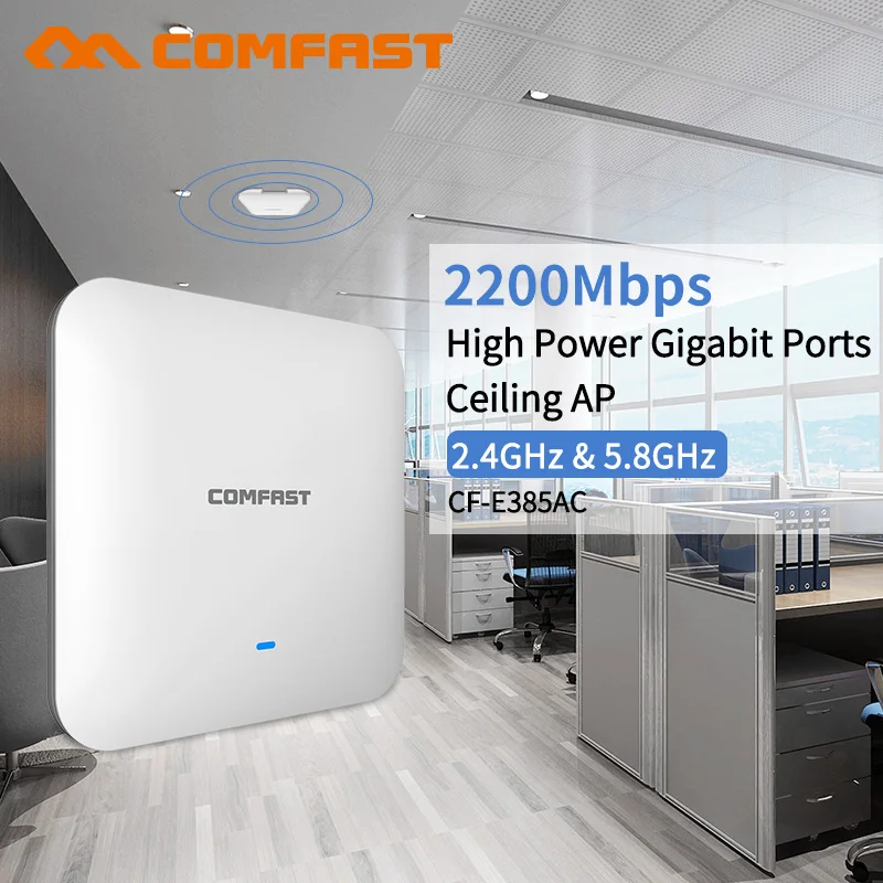 2200 mbps 2.4g/5.8g 듀얼 밴드 802.11ac 기가비트 실내 천장 마운트 액세스 포인트 wifi 리피터 라우터 ...