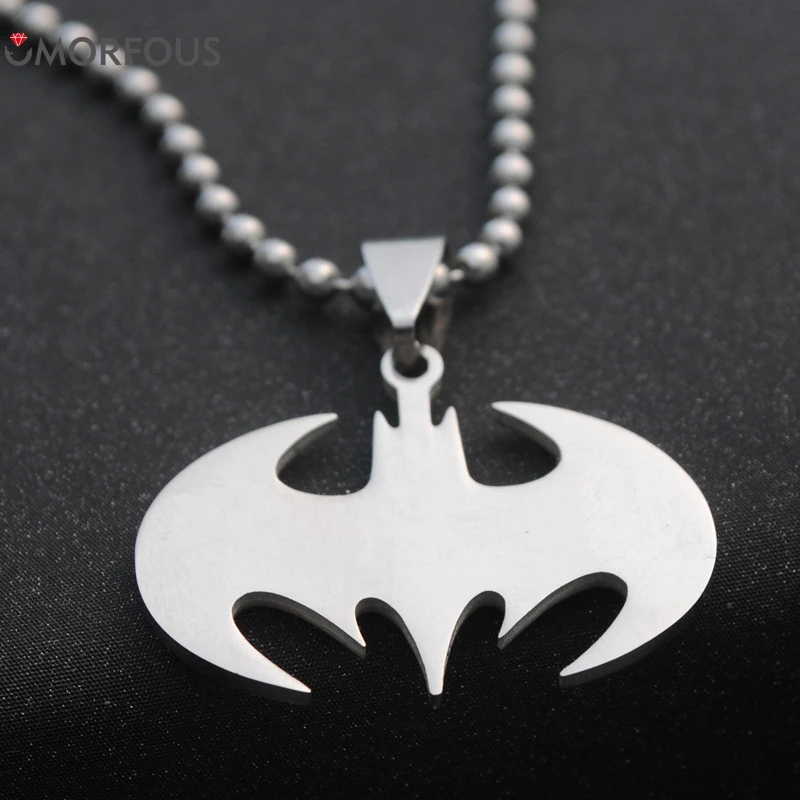 10PCS/Lot Steel Necklace Superheroes batman necklace stainless steel pendant wholesale men and women Wholesale