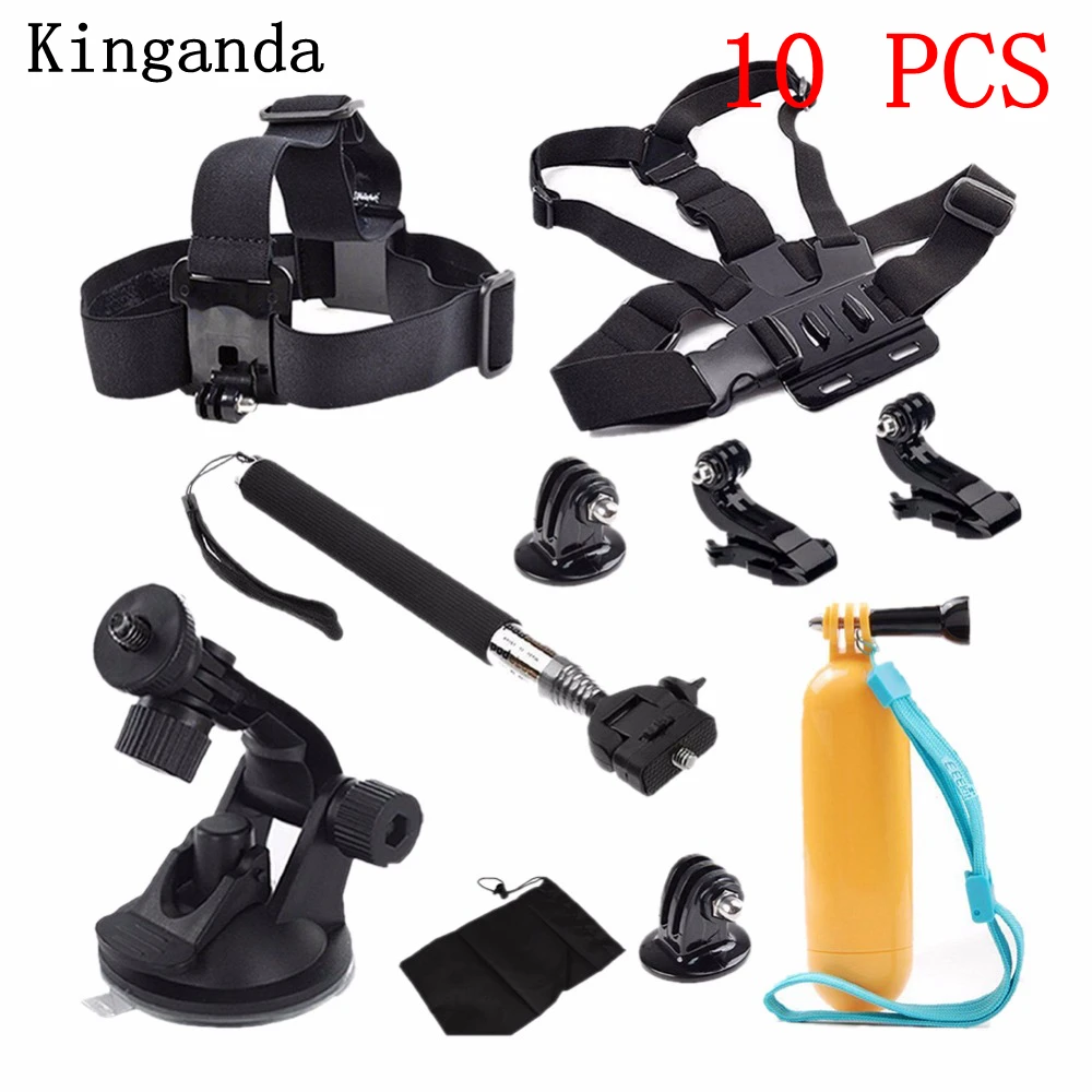 

10 In 1 Combination Pack Kit Outdoor Sports Cameras Accessories Compatible For Gopro 4 / 3/ 3+ /3 Xiaomi Serie Floaty Bobber