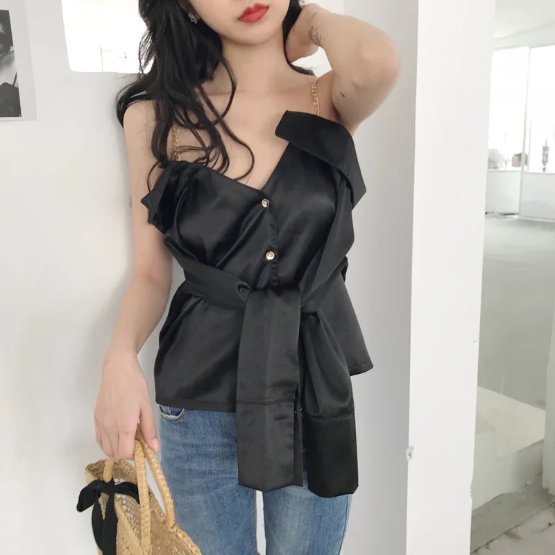 WHITNEY WANG 2018 весенне летняя модная уличная одежда 2 способа носить сексуальный