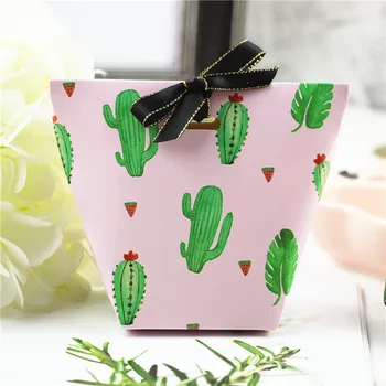 

Summer ins style watermelon cactus pattern wedding candy box wedding candy box wedding supplies 6x6x10cm Free Shipping 50pcs