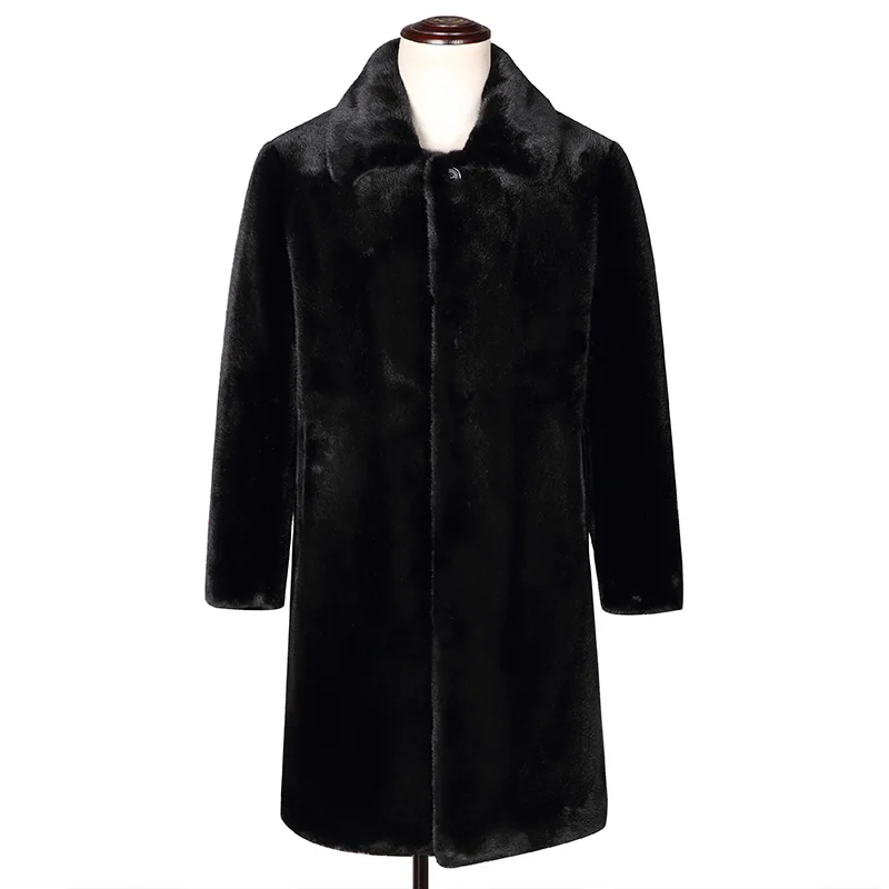 

Q12 New Fashion 10% Mink Cashmere Coat Winter Men's Clothing 10% Mink Cashmere Coat Men's Blends Coat long Trench Coat