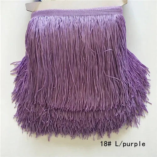 SASKIA 10 метров 15 см длинная кружевная обрезанная лента Материал отделочная кисточка швейная одежда Diy латинское платье занавеска ткань аксессуар - Цвет: 18 L purple