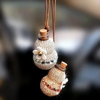 

Car Pendant Gourd Handicraft Crystal Diamond Car Perfume Seat Rearview Mirror Ornament Auto Interior Fragrance Accessories Gift