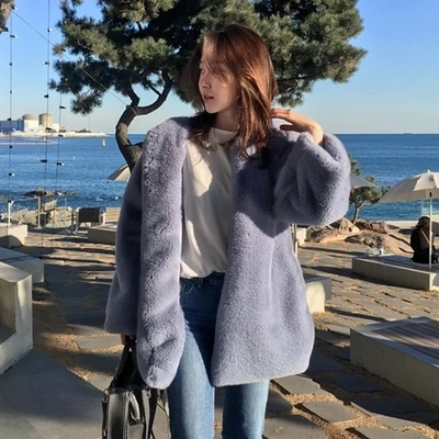 Rex Noble Faux De M12 2018 Bleu Lapin Manteau Fourrure qFE6ZAwn