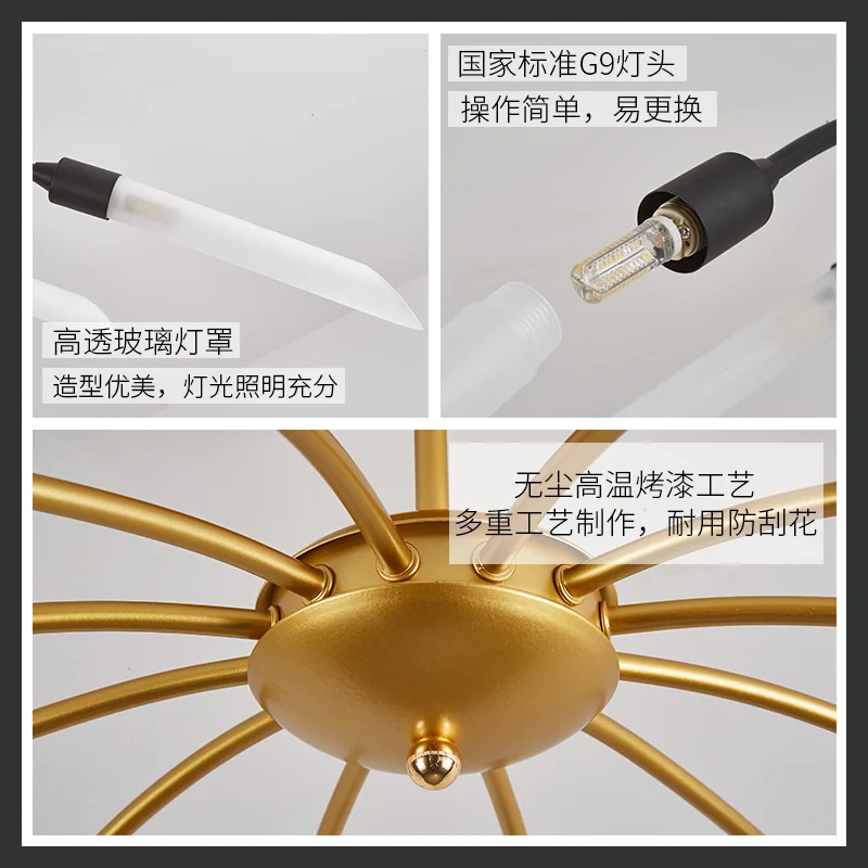 Japan Style Office Led подвесной светильник для прихожей G9 Iron Glass Shade черный золотой отдел