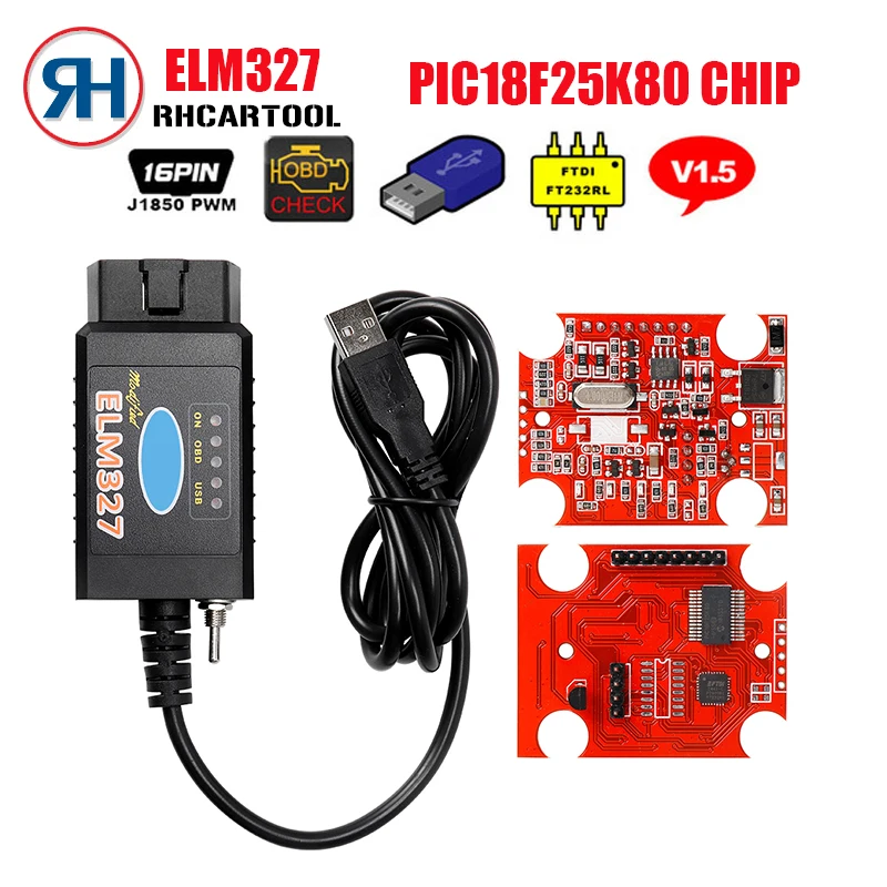 

OBD2 ELM327 Pic18f25k80 For Fo-rd For mazda ELM327 USB FTDI chip with switch For Forscan HS CAN/MS CAN car diagnostic Tool