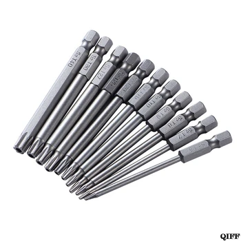 

11pcs 100mm Magnetic S2 Steel Hex Torx Head Screwdriver Bits Drill Set Hand Tools Kit T6-T40Jun18