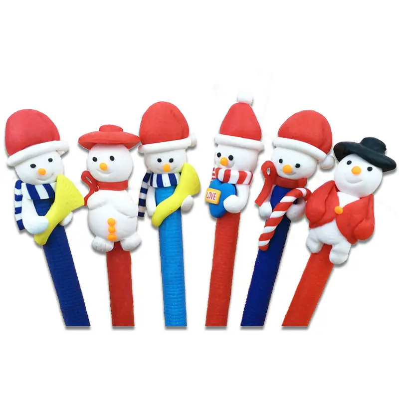 5 шт./лот, новинка года, шариковые ручки с мультяшным Санта Клаусом и снеговиком, рождественские украшения, подарки, канцелярские товары, школьные принадлежности A020 - Цвет: Snowman