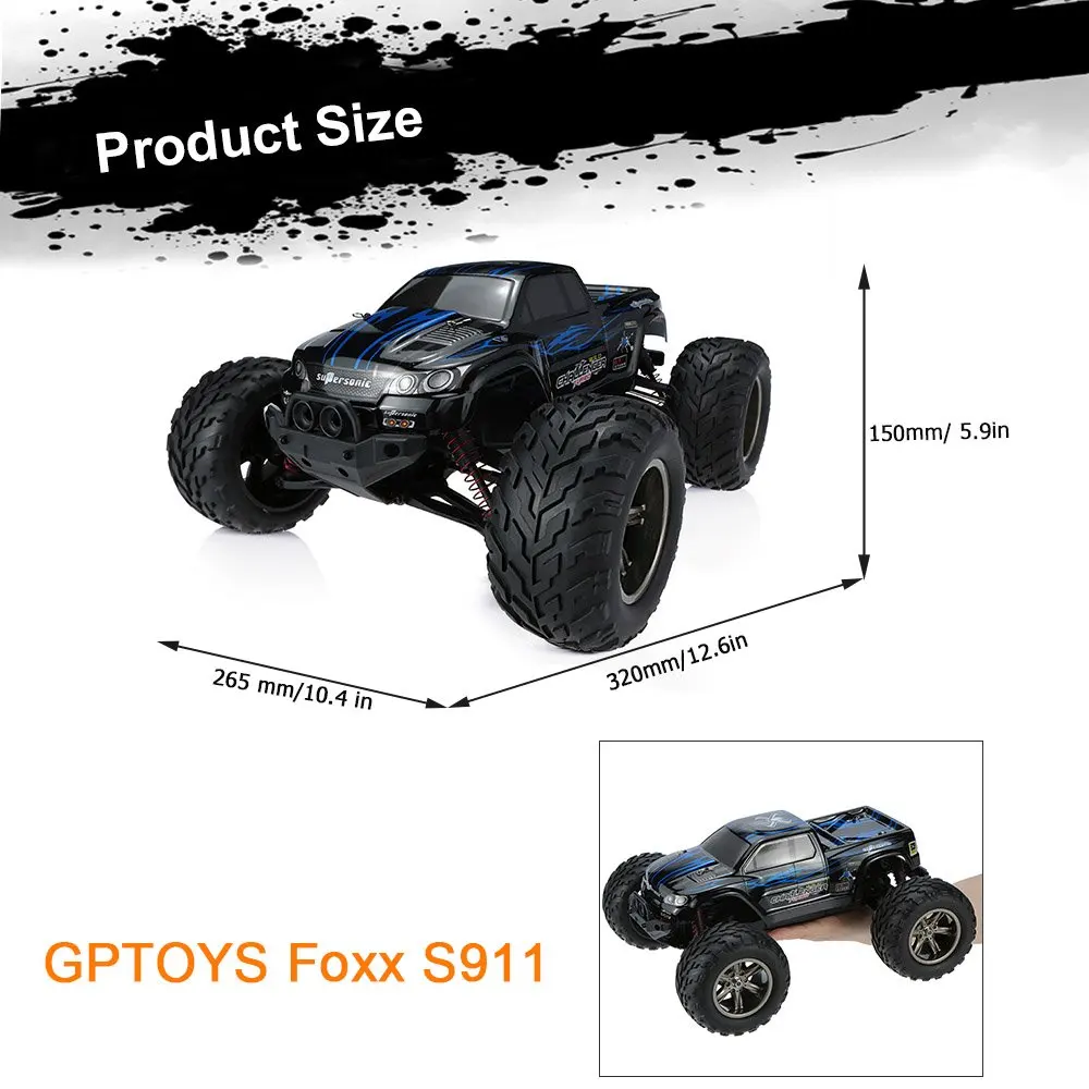 RC Car 1:12 Scale 2.4Ghz 2WD Supersonic Explorer Remote Control Car Off Road Vehicle 42km/h for Kids Adults RTR