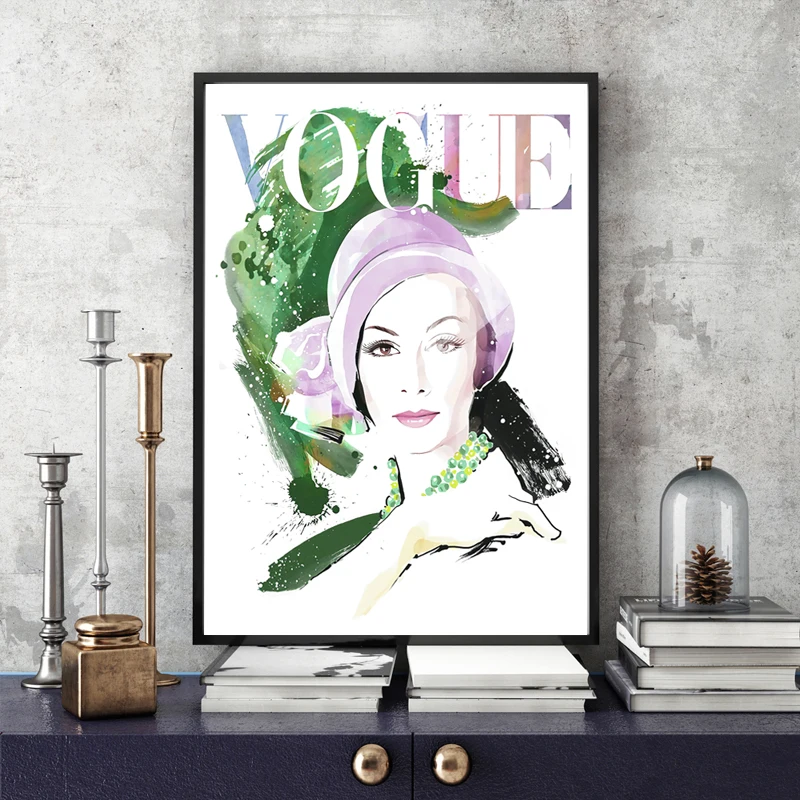 NOOG Cuadros Vogue печатные постеры и печать на холсте настенный поп арт черно белая