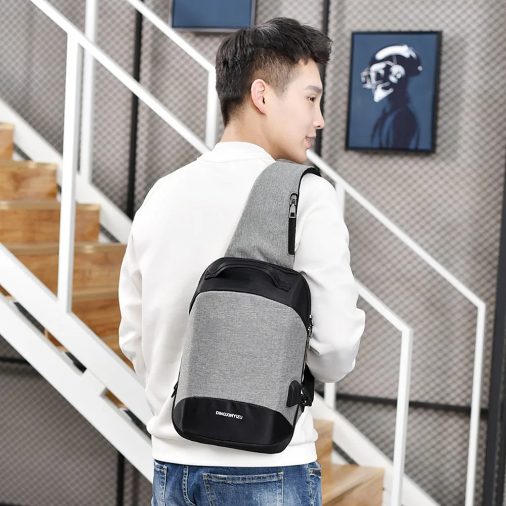

OCARDIAN Wasit bag Men Fashion Multi-functional Anti Theft Chest Bag with USB fanny pack Outdoor Casual waist bag dropship a11