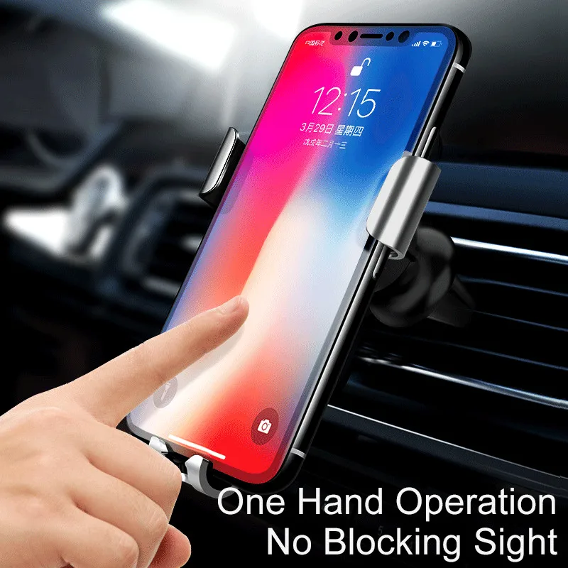 Автомобильный держатель Biaze алюминиевый сплав с АБС Gravity для iPhone X XS Max samsung S9