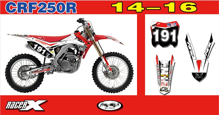 

Motorcycle Full Stickers PVC translucent film Customizable Number Personality Decals For Honda CRF250R CRF 250 R 2014 2015 2016