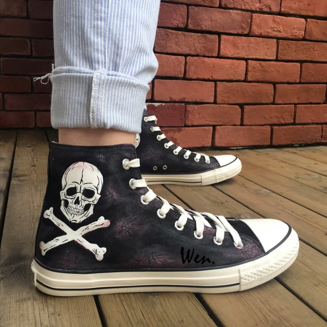 Dipinte Wen Mano Design Di A Dei Pirati Scarpe Personalizzato Hqqw5gzf