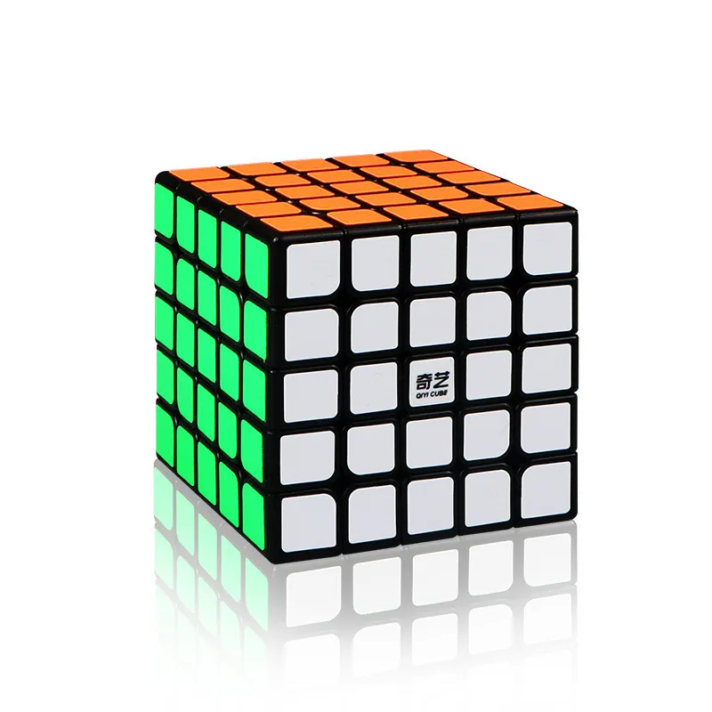 Магические кубики 5x5x5 Cubo Magico Qiyi Qizheng S волшебный куб 5x5 Stickerless Qizhengs кубический антистресс 5 на 5 игрушки для детей 62 мм - Цвет: Черный