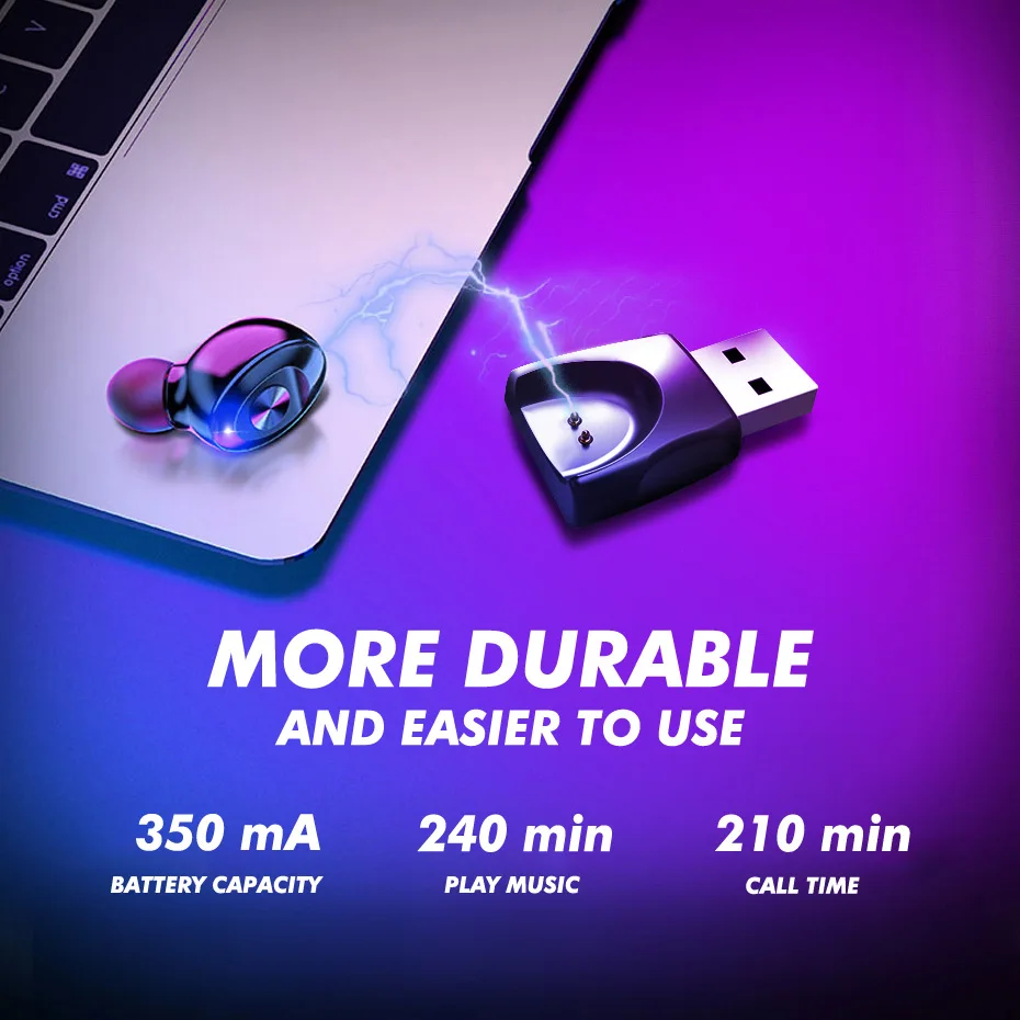 ANBES Bluetooth наушники 5 0 миниатюрные беспроводные hifi гарнитура с стерео загрузочной