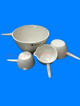 

a ceramic Crucible with handle / Corundum evaporates dish /Hemispherical evaporative dish/ capacity=300ml