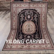 YILONG 4'x6' пакистанские шелковые ковры нового дизайна ручной работы Изысканный Синий персидский шелковый ковер(ZW064M4x6