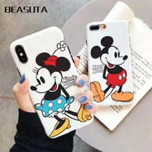 

Minnie Mickey Mouse Donald Daisy Duck Soft TPU matte Case for coque iPhone X 7 8 Plus 6s 6plus Silicone XS MAX Cover Accessories