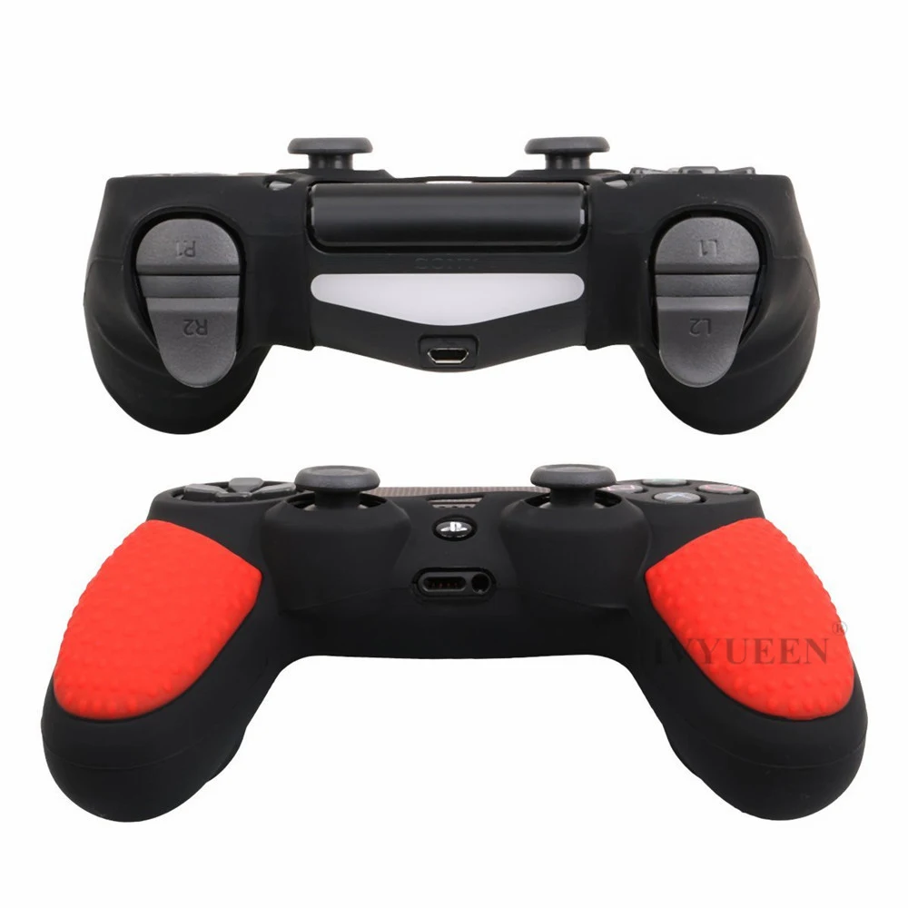 IVYUEEN Противоскользящий силиконовый чехол для Dualshock 4 PS4 DS4 PRO тонкий защитный чехол для контроллера с 2 захватами для большого пальца