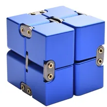 Металлический бесконечный кубик Премиум Металлический бесконечный кубик игрушка алюминиевая деформация магические игрушки антистрессовая игрушка в офисе