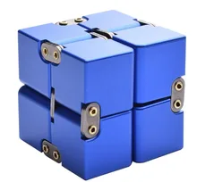 Metal Infinite Cube Premium Metal Infinity Cube Fidget Toy Aluminium Deformation Magical Fidget Toys antistress toy in office