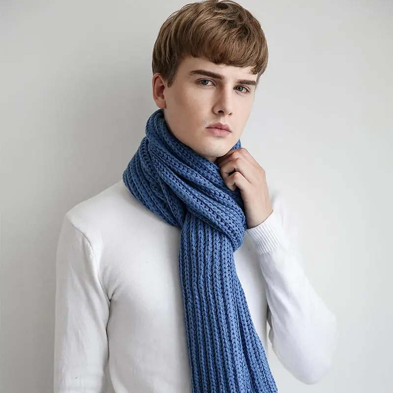 Buy UACY Fashion Winter Scarf Luxury Brand Thicken Men Scarves Wraps 28*185cm Warm Cotton