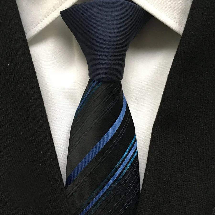 Новинка моды господа узкий галстук высокое качество тканые галстук ручной работы Контрастность Синий узел с диагональными полосами